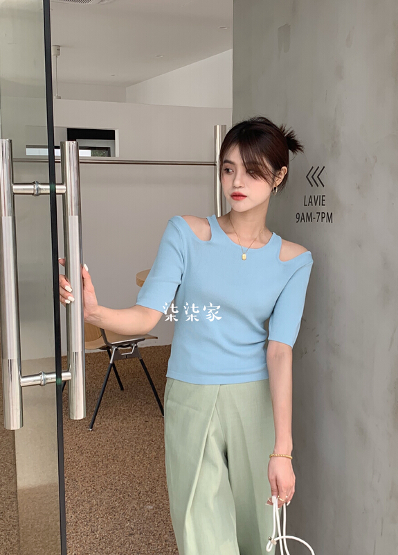 [Qiqi clothes house] slim fit design versatile T-shirt 3401\xyy