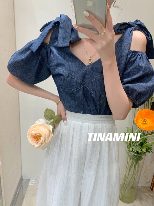 [tinamini] Korean version little women's denim shirt 0171\hjy