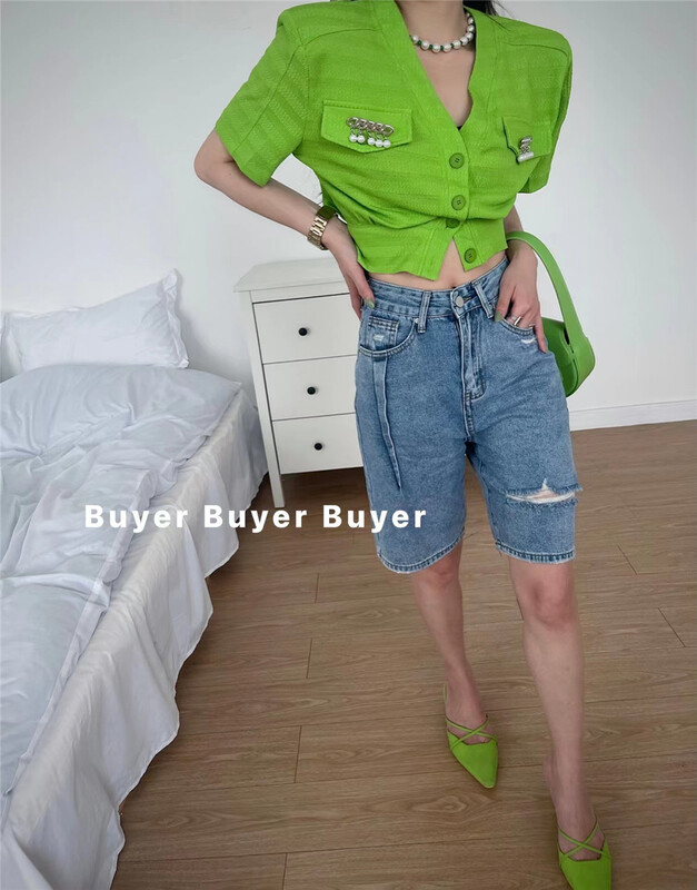[MCC] Korean washed versatile 5-point denim shorts 9178\wtt