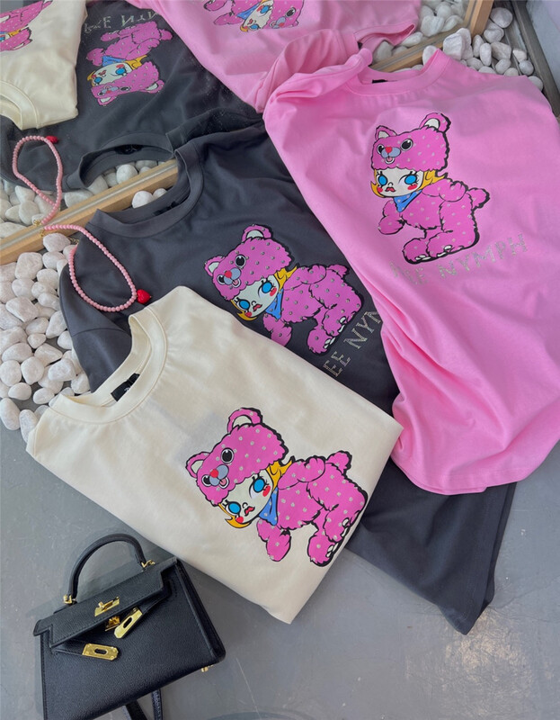 [ZY] Hot diamond print Pullover bear short sleeve T-shirt 2098\wtt