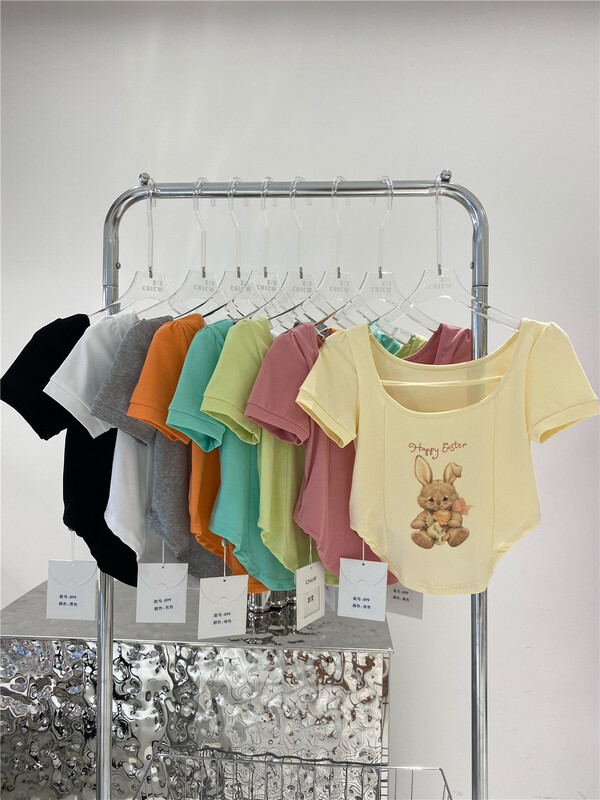 [2/2chicw] pure desire for style, slim and slim, exposed navel short sleeve T-shirt 899\pcz