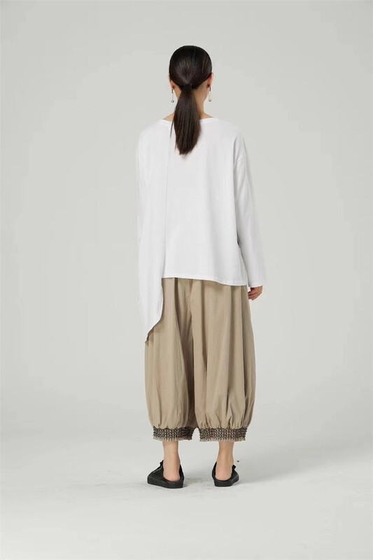 New year in early spring! [size] round neck wave dot loose retro long sleeve T-shirt 65660\lsw