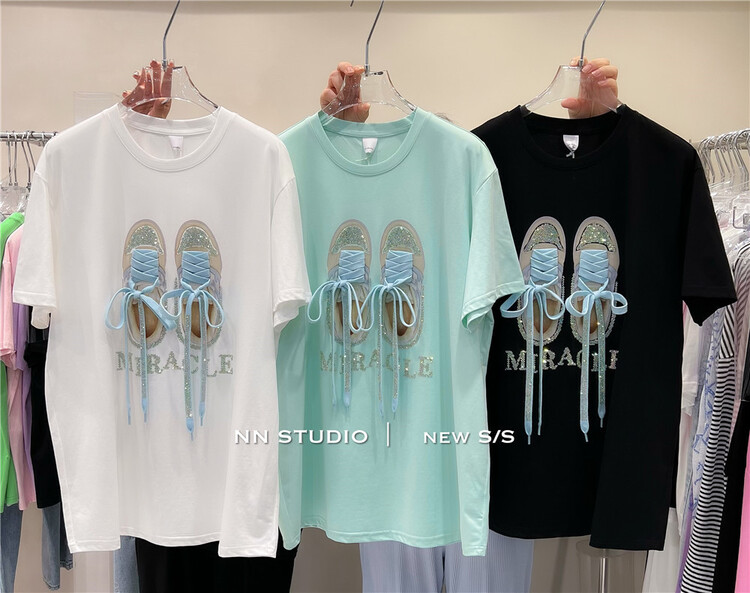 [NN] heavy industry hot drill shoes stereo shoelaces short sleeve T-shirt ys1-8618\xyy