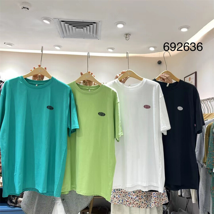 [twenty printed wood] round neck Pullover comfortable short sleeve T-shirt 692636\l