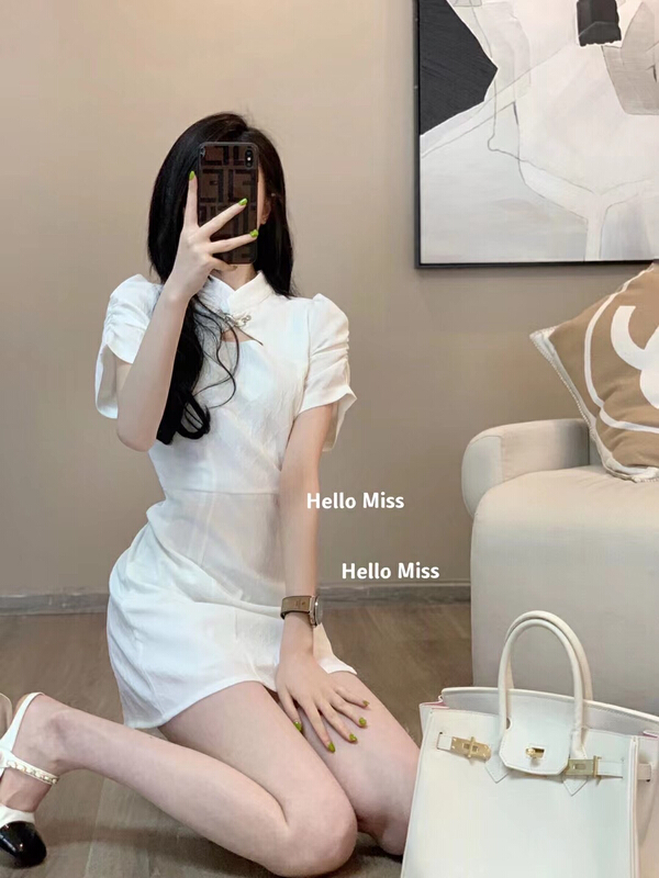 [Hello Miss] simple romantic slim dress 8155\pcz