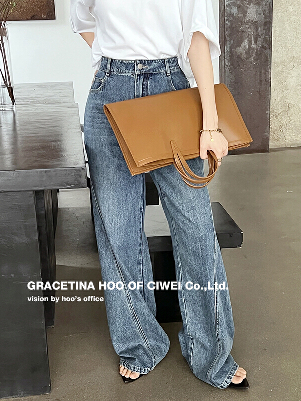 [gracetina Hoo] three dimensional cutting and splicing skinny jeans (loose and slightly skinny) n184\cqw