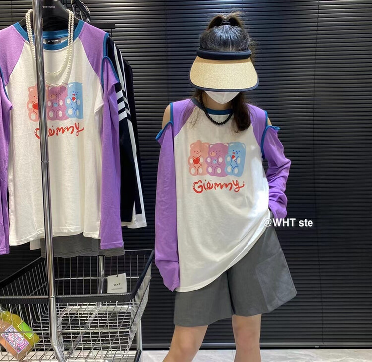 [wht] little bear Pullover long sleeve sunscreen shirt 5091\wtt