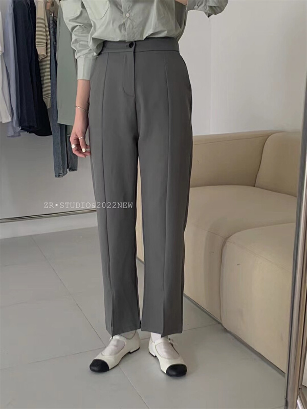 New year in early spring! [Zr] simple and versatile casual slit pants 6005\xyy