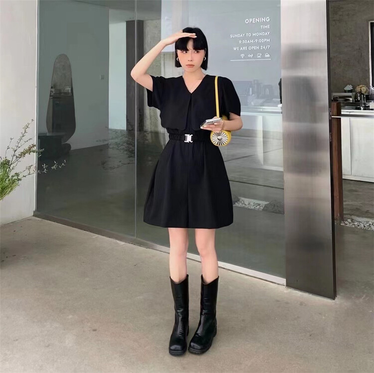 [Han C family] baby neck Ruffle hem slim Jumpsuit (with belt) 8458\pcz