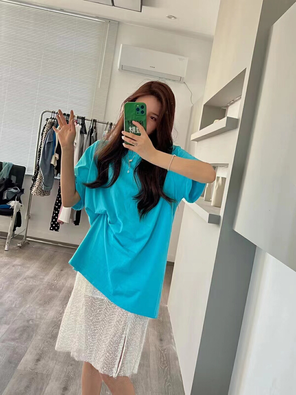 [m2+] simple fashion short sleeve T-shirt + sparkling sweet skirt set 8135\wtt