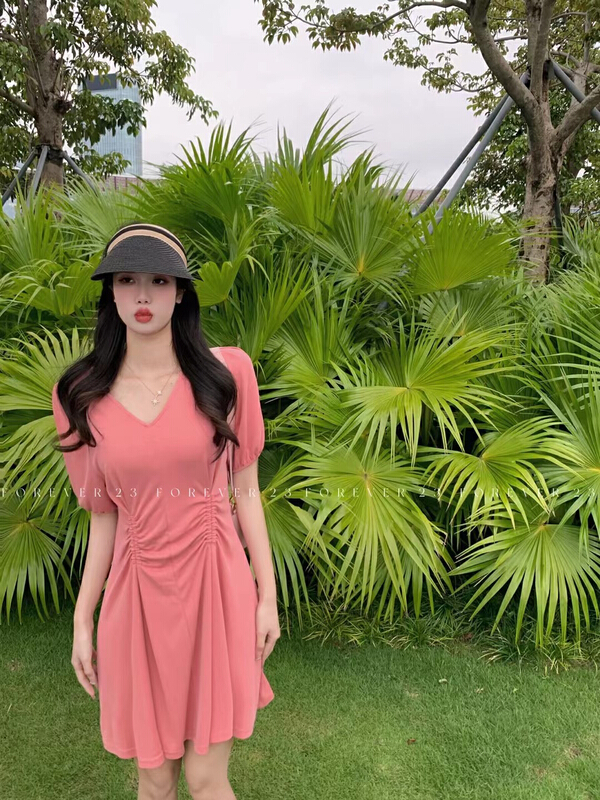 Live broadcast! [forever23] Korean soft waist dress a803\hjy