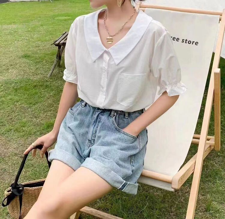 [I-D] Korean back neckline elastic shirt ys8217\ll