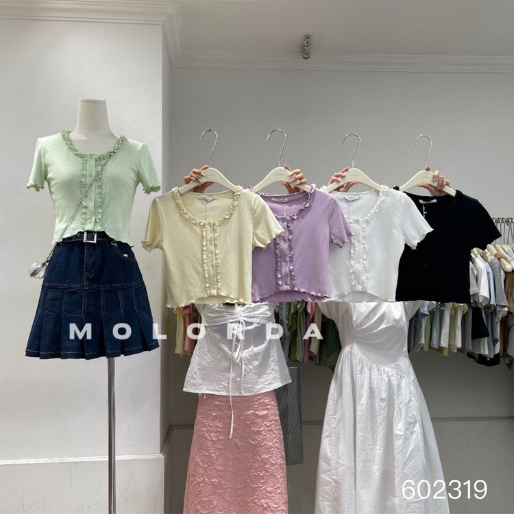 [morada] fresh and simple breasted shirt 602319\xyy