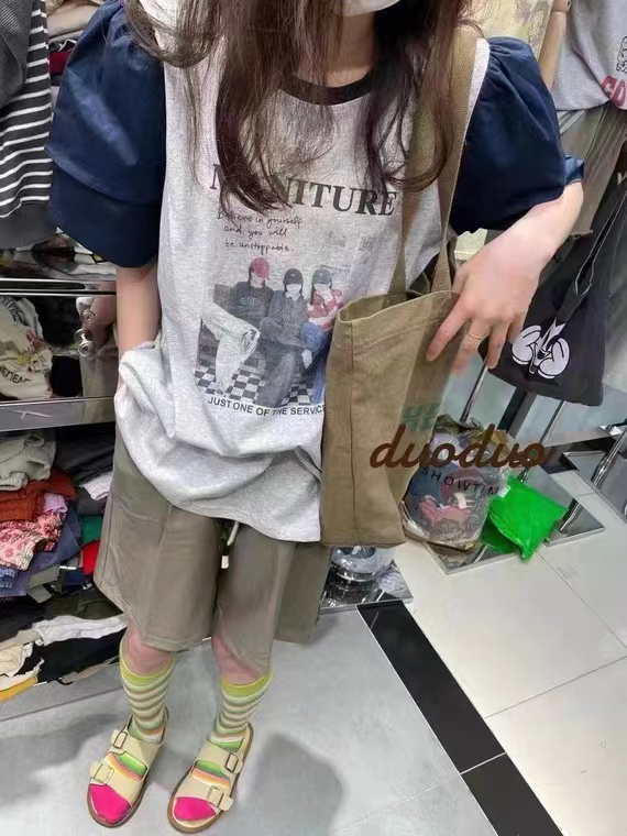 【8】 Fashion trend personalized pattern printed round neck commuter versatile short sleeve T-shirt 9990\xyy