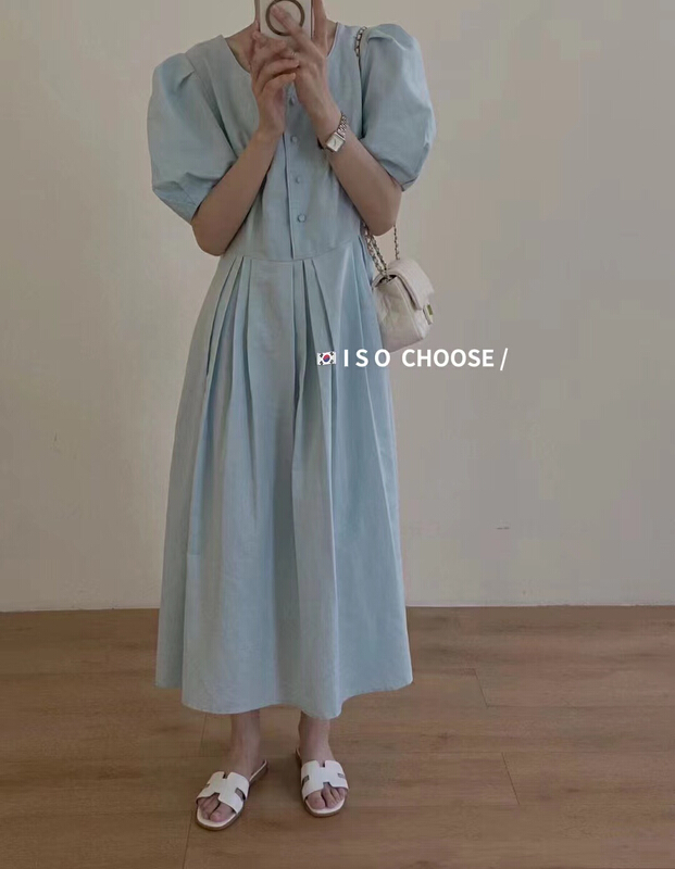 [ISO Korean] V-neck Korean dress 66276\hjy