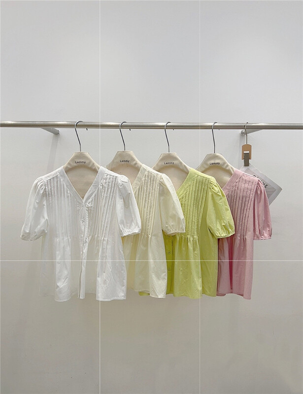 [Lemmy] V-neck simple sweet shirt 8669\hbx