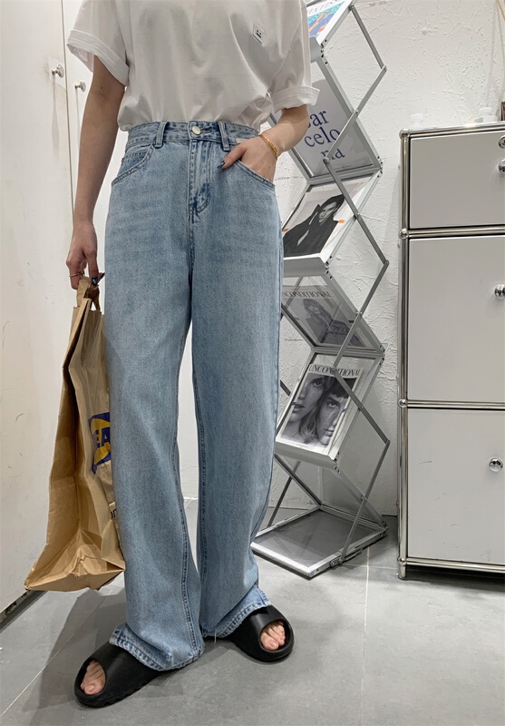 Original price 116.18! New year in early spring! [t-platform] simple loose fit solid jeans 6108\zxx