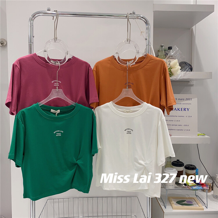 [HH &miss Lai] round neck short comfortable loose fitting short sleeve T-shirt 327\l