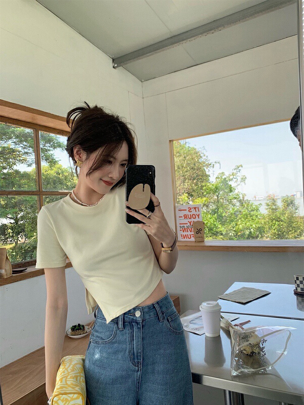 [wgwe] Korean thin versatile short sleeve T-shirt 1876\pcz