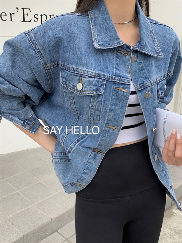 早春上新!【SAYHELLO】寬鬆經典舒適牛仔外套  YS1-20509#  L