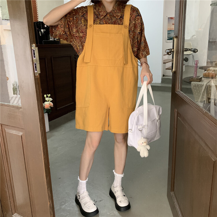 [hua+] candy color solid color simple strap pants (only strap pants) 7268\lsw