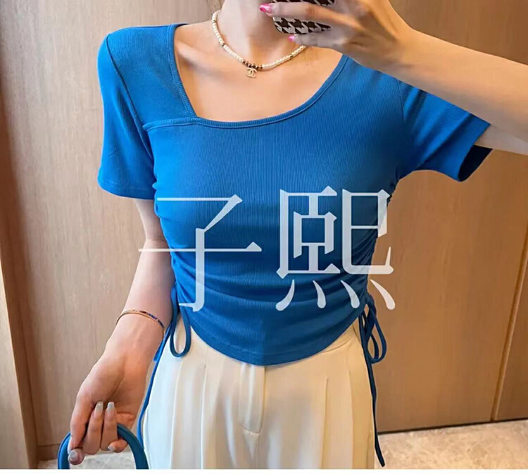 [1to3] pleated lace up design for a slim shirt 139\lsw