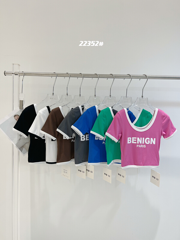 [wu.33] hot girl letter printed short sleeve T-shirt 22352\wtt