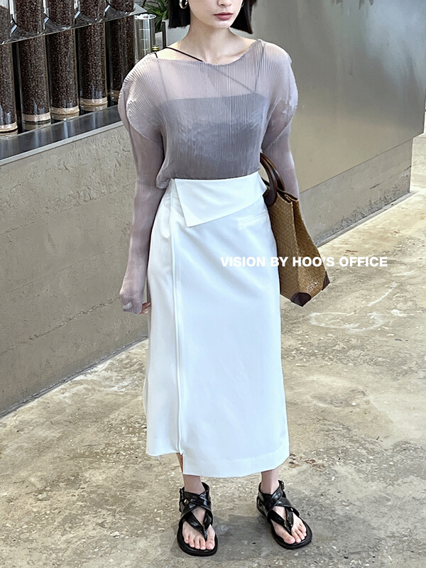 In early summer! 【 gracetina hoo 】 irregular high waist clean color skirt bq3111\zxl
