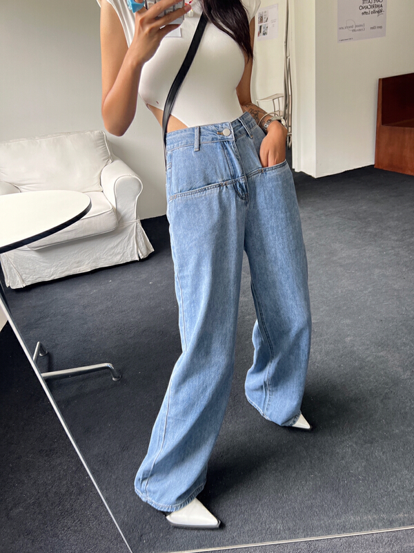 [mi&co Wu] Korean loose skinny mop jeans c2322\hjy