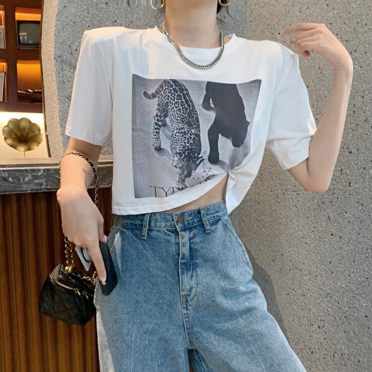 [Haoji Haoji] design sense niche lazy short sleeve T-shirt 110f\wtt