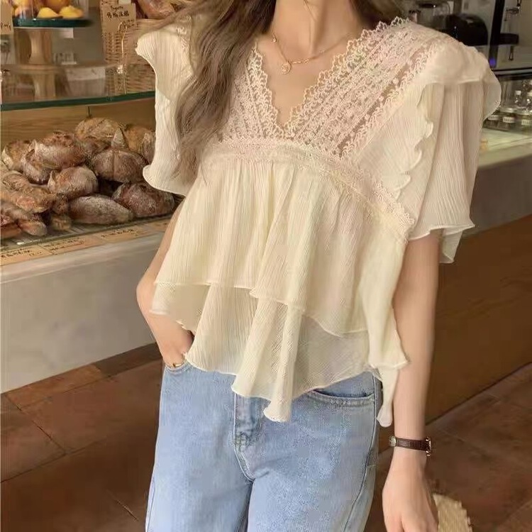 [ya.mei] V-neck fashion shirt 0811-1\ll