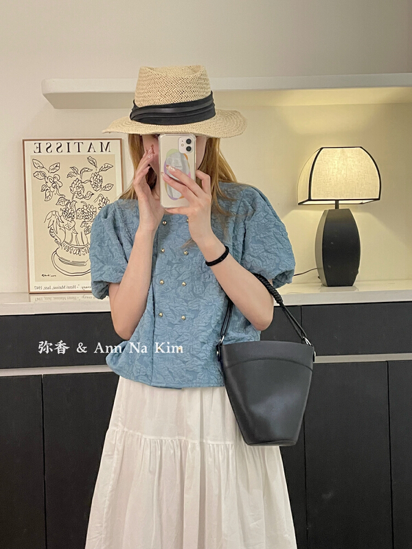 [Mi Xiang] double breasted fresh shirt 5519\hjy