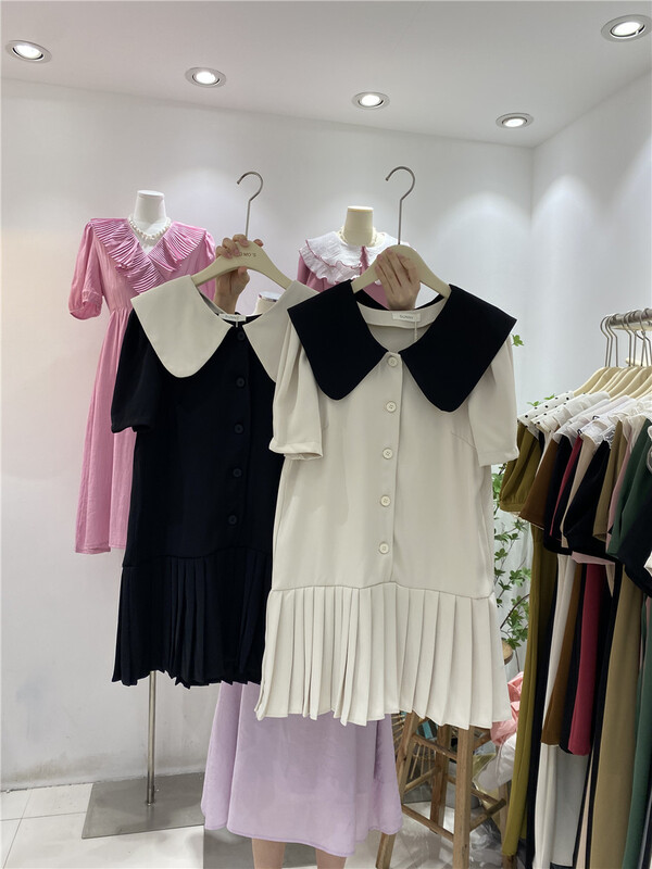 [sunny] Korean version lady doll neck straight dress 1957\hjy