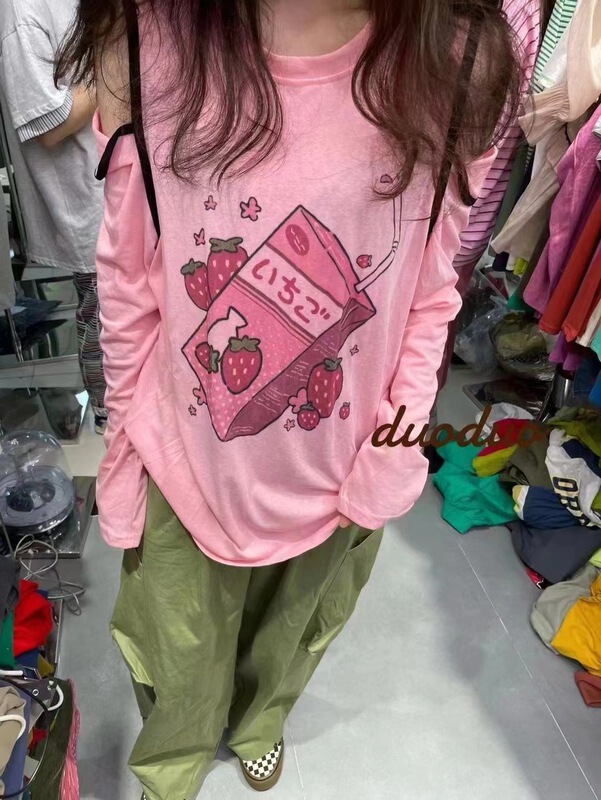 [w+] strawberry Pullover print sunscreen shirt 5119\wtt