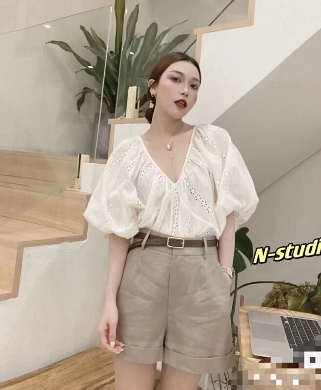 【N】 Korean hem versatile casual shorts (with belt) 0932\wtt