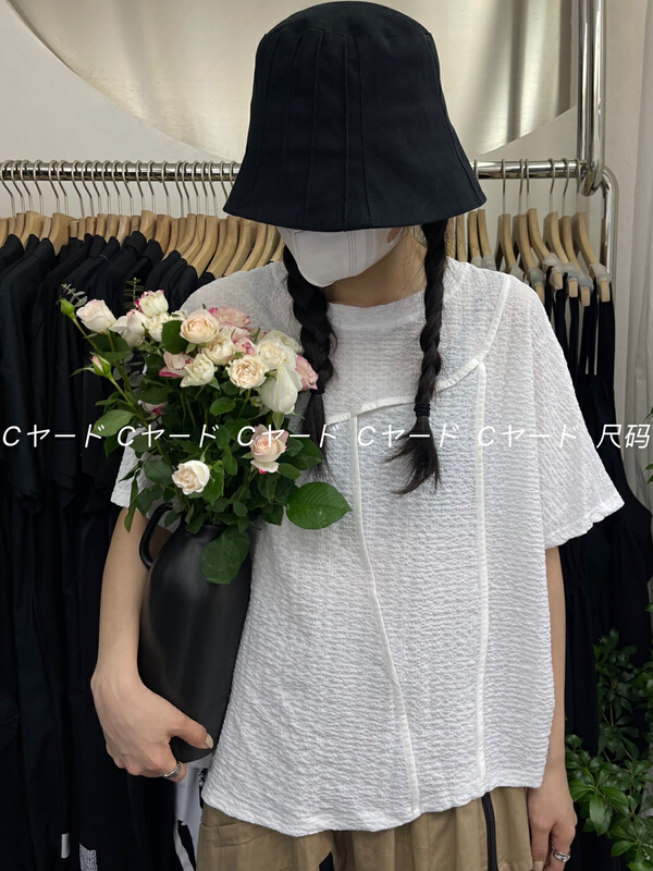 [size] simple brace stitched short sleeve T-shirt 3230\lsw