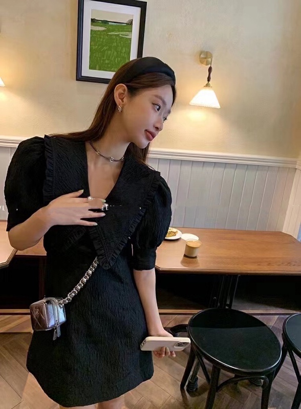 [Han C family] solid color simple baby collar dress 9301\pcz