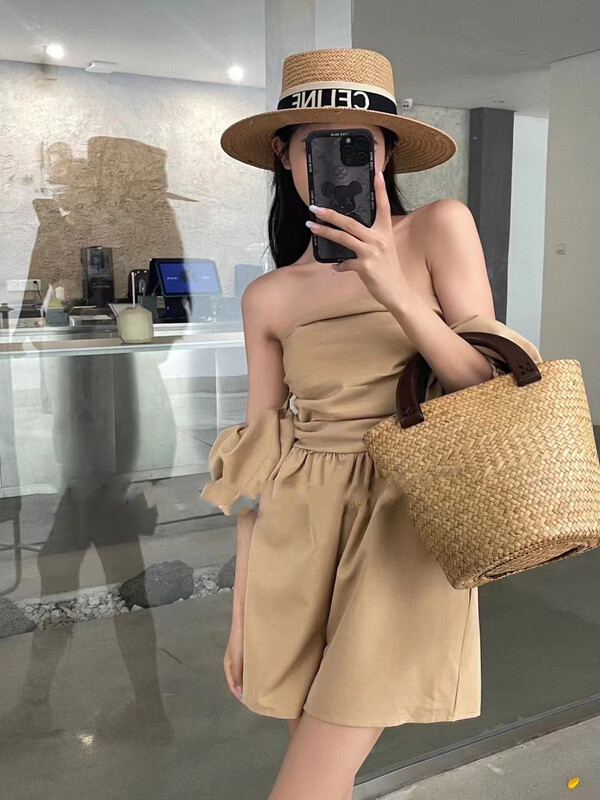 [top] pure temperament high waist bubble sleeve Jumpsuit ys1-ys1-9032\zjy