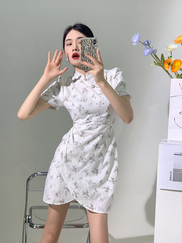 [Lina] Lace Floral retro dress 0151-1\hjy