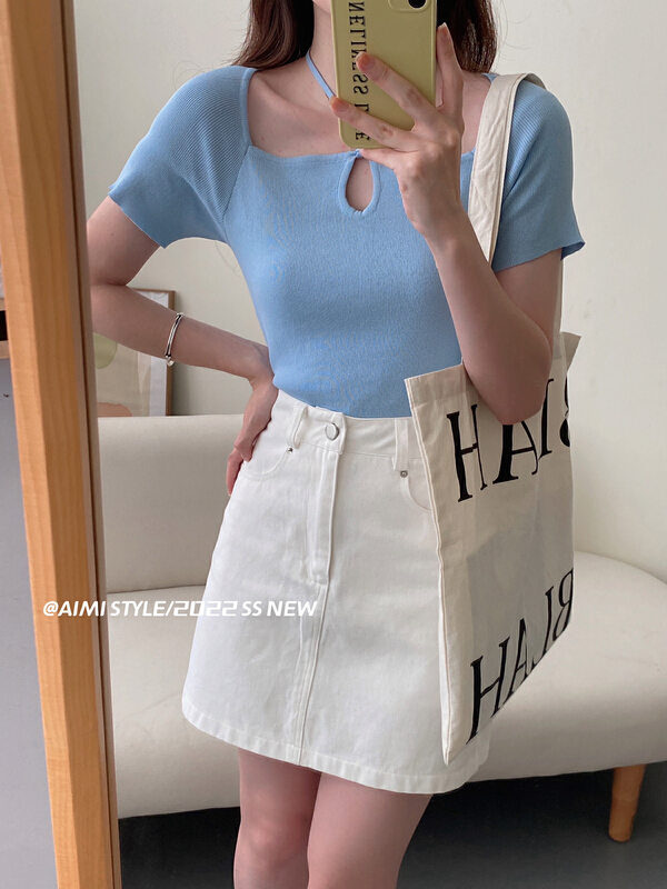 【AIMISTYLE】夏季設計感小清新短袖T恤  66387#  HBX