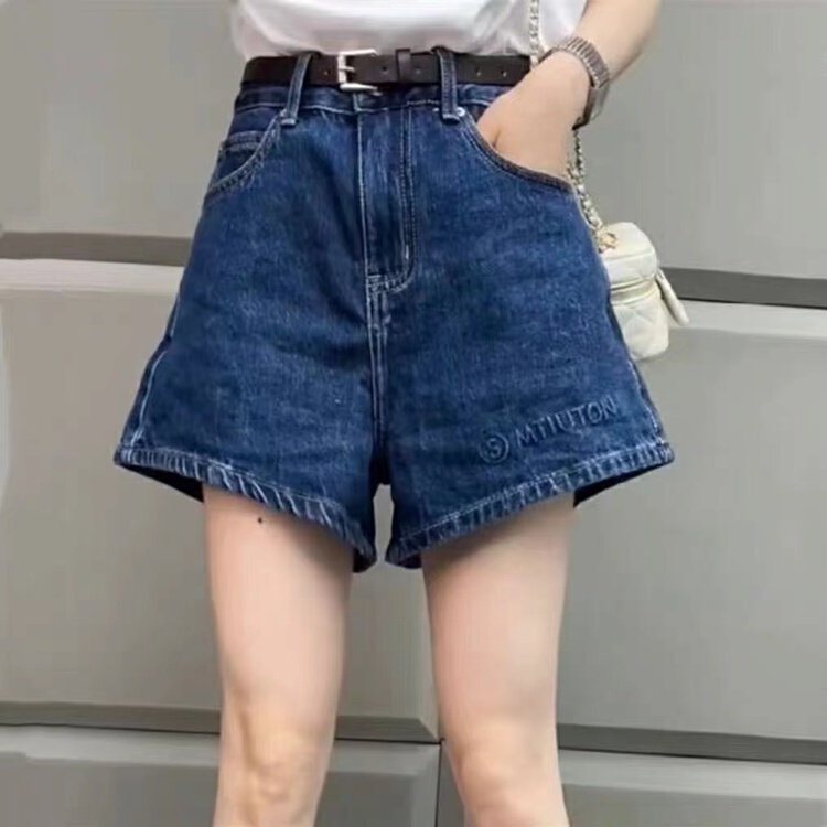 [AI x2 denim] simple and versatile comfortable high waist denim shorts (with belt) 6180\hjy