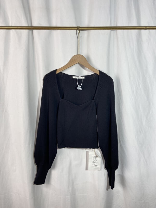 [Yi show shop] square neck simple Korean slim knit 1665\cl