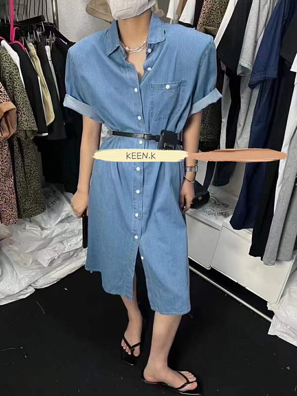 [K2 design] Tencel loose denim shirt dress l112\wtt