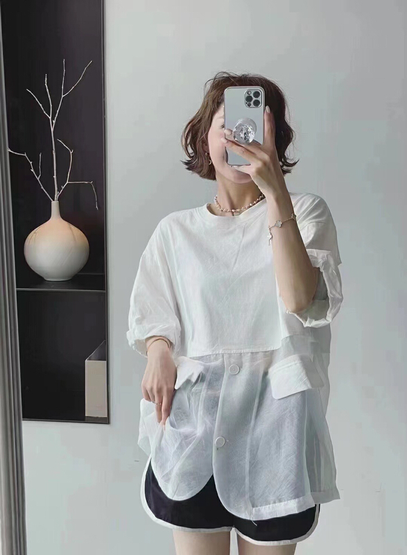 [JH] fake two loose and versatile blouses (excluding matching) 42033\pcz