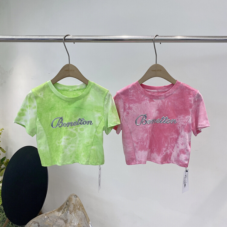 [Yang lotus] Retro Tie Dyed Spice Girls short sleeve T-shirt s12220232\ozq