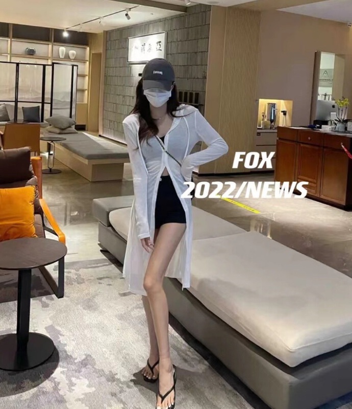 [fox] long sleeve hooded breasted sunscreen shirt 8805\wtt