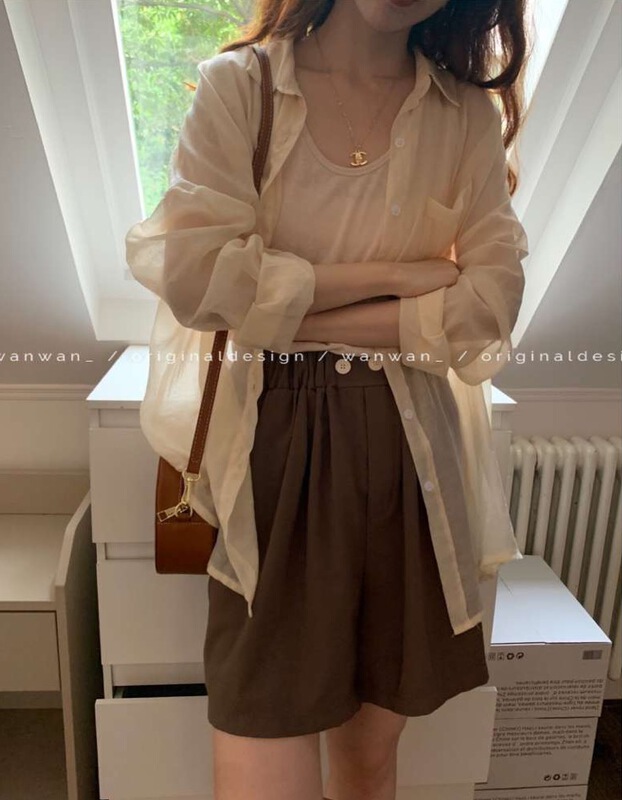 [wanwan] Korean simple and versatile shirt ys1-1566\hbx