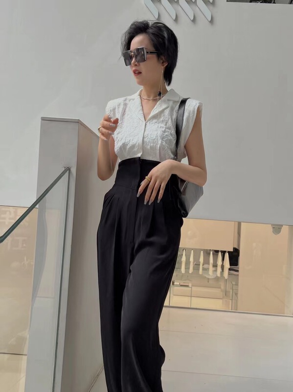 [semi plain] fashion style patchwork shoulder pad Jumpsuit y737\zjy