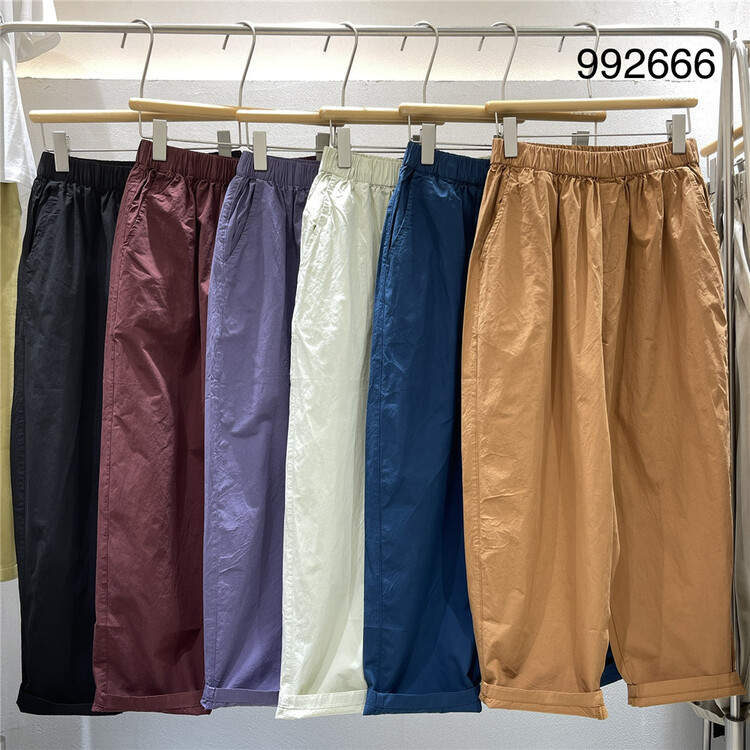 [twenty printed wood] elastic waist slim comfortable casual pants 992666\l