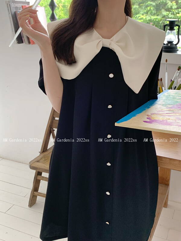 [am Gardenia] single breasted bowknot fashion dress 3601\pcz